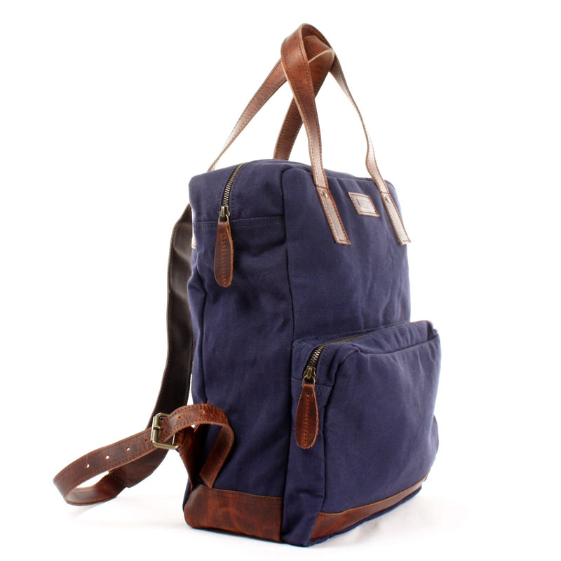 Leconi Canvasrucksack Freizeitrucksack Damen Herren DIN A4 Canvas navy LE1019 Lagerräumung