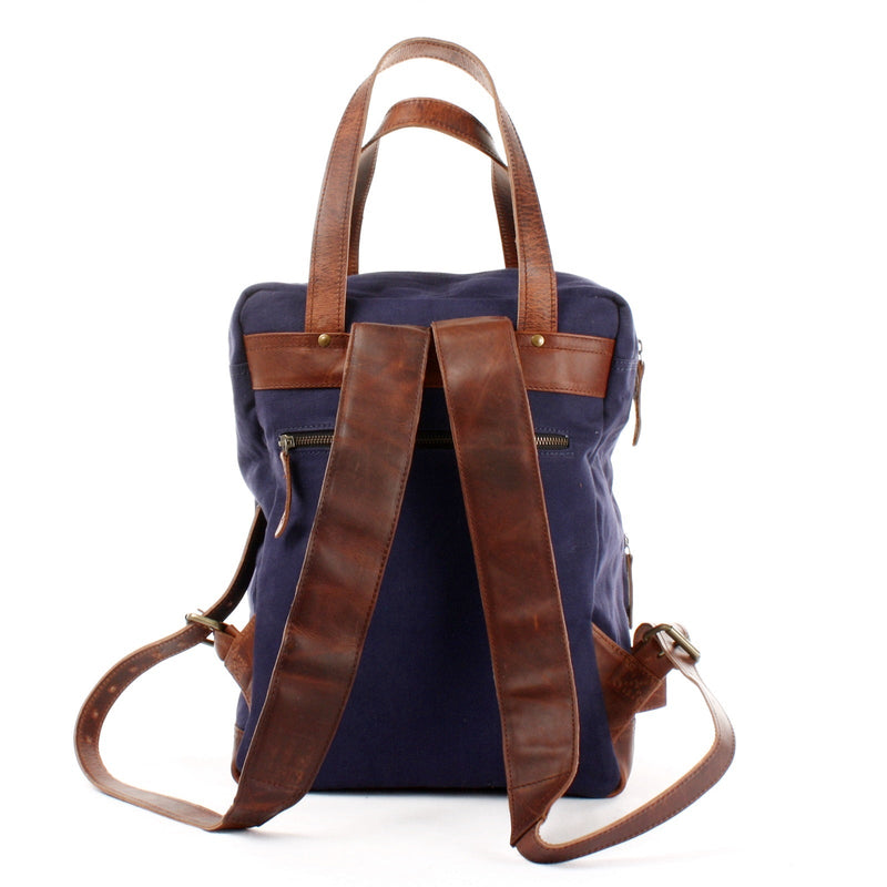 Leconi Canvasrucksack Freizeitrucksack Damen Herren DIN A4 Canvas navy LE1019 Lagerräumung