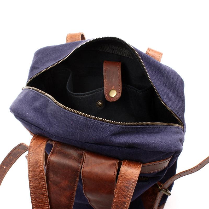 Leconi Canvasrucksack Freizeitrucksack Damen Herren DIN A4 Canvas navy LE1019 Lagerräumung