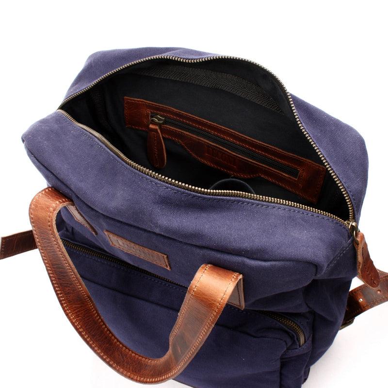Leconi Canvasrucksack Freizeitrucksack Damen Herren DIN A4 Canvas navy LE1019 Lagerräumung