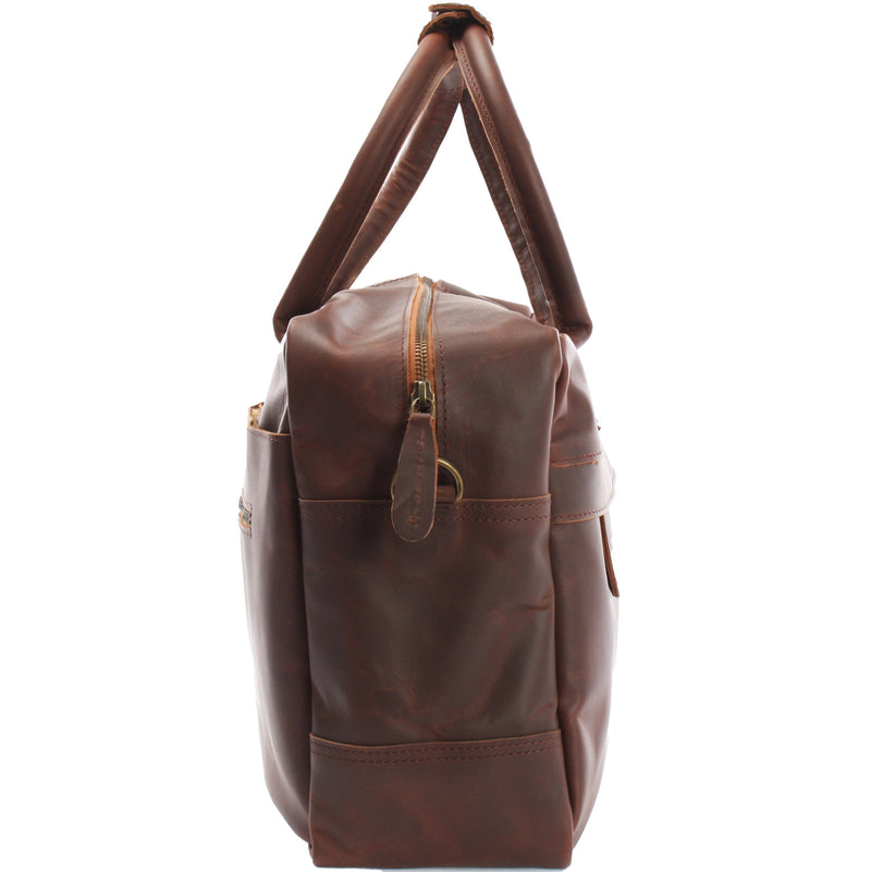 Leconi Handgepäck Arbeitstasche Ledertasche Damen Herren Leder braun LE2007 Neueste Mode