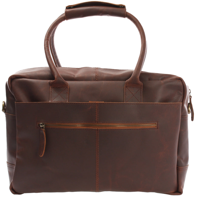 Leconi Handgepäck Arbeitstasche Ledertasche Damen Herren Leder braun LE2007 Neueste Mode