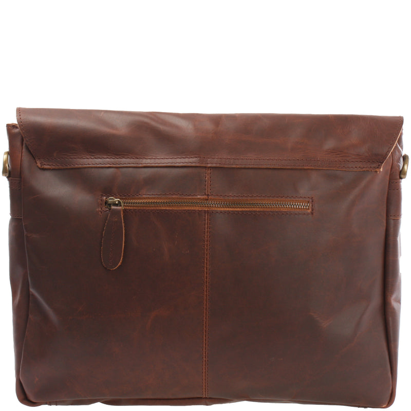 Leconi Messenger Bag Collegetasche DIN A4 Kuriertasche Leder braun LE3032 Große Rabatte