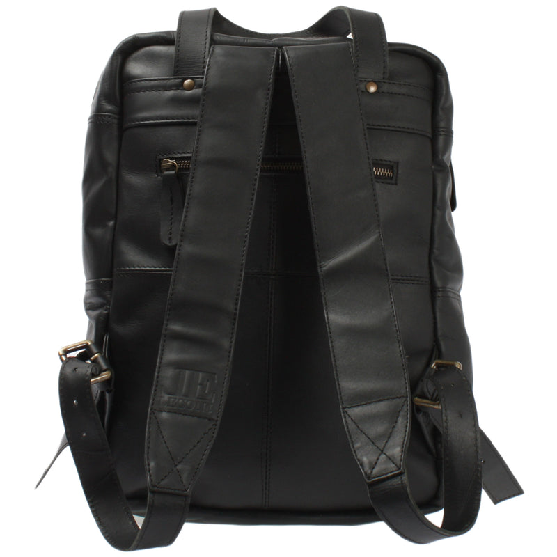 Leconi Lederrucksack Freizeitrucksack Damen Herren DIN A4 Leder schwarz LE1019 Tiefpreis