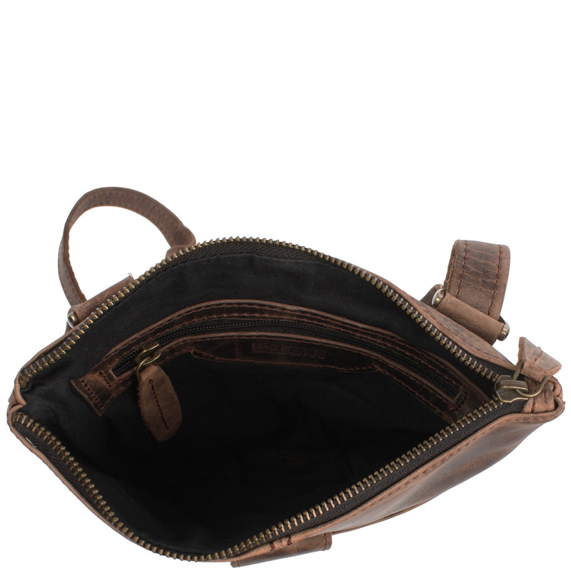 Leconi kleine Umhängetasche Damentasche Herrentasche Ledertasche schlamm LE3060 Letzte 3 Tage