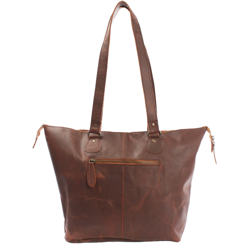 Leconi Schultertasche Damentasche Handtasche Leder braun LE0052 Neueste Stile