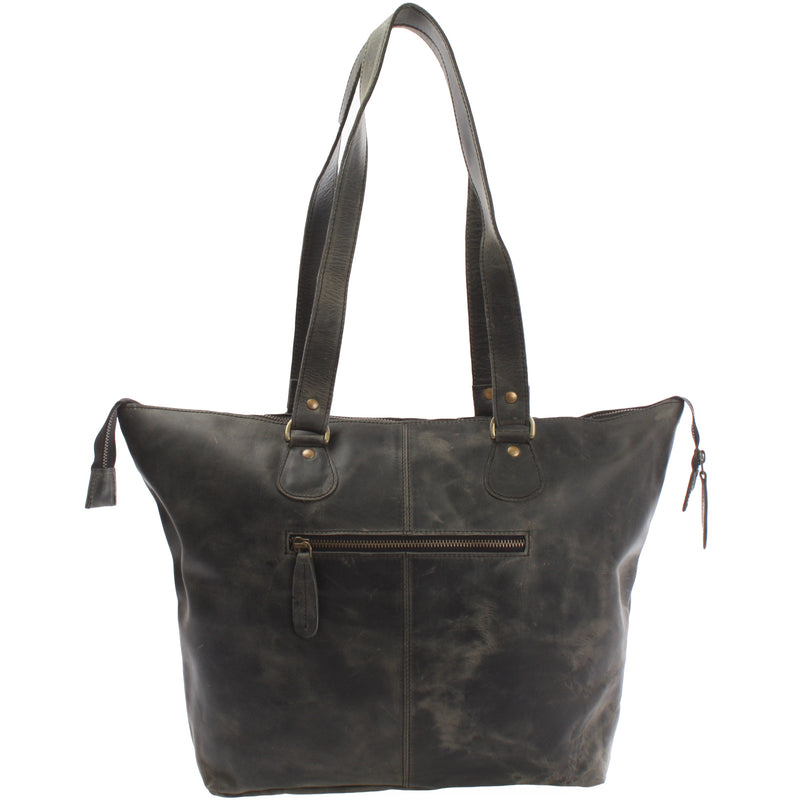 Leconi Schultertasche Damentasche Handtasche Leder grau LE0052 Letzte 2 Tage