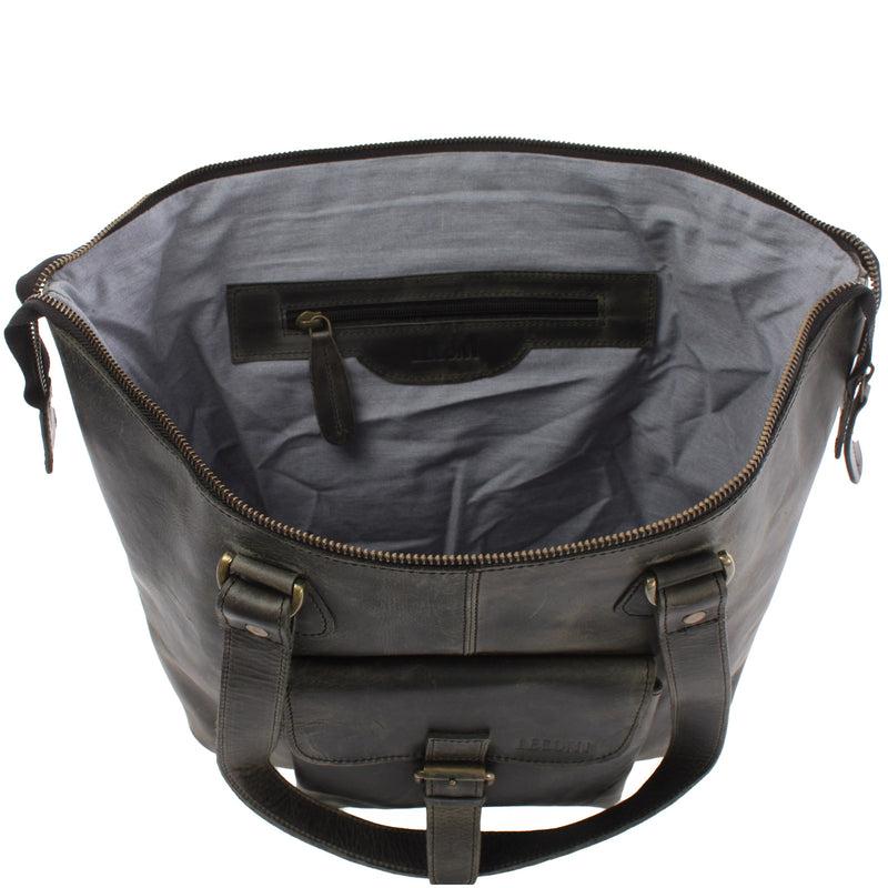 Leconi Schultertasche Damentasche Handtasche Leder grau LE0052 Letzte 2 Tage