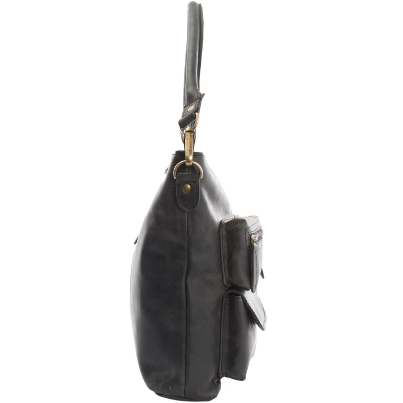Leconi Schultertasche Umhängetasche Ledertasche Leder grau LE0039 Riesige Rabatte