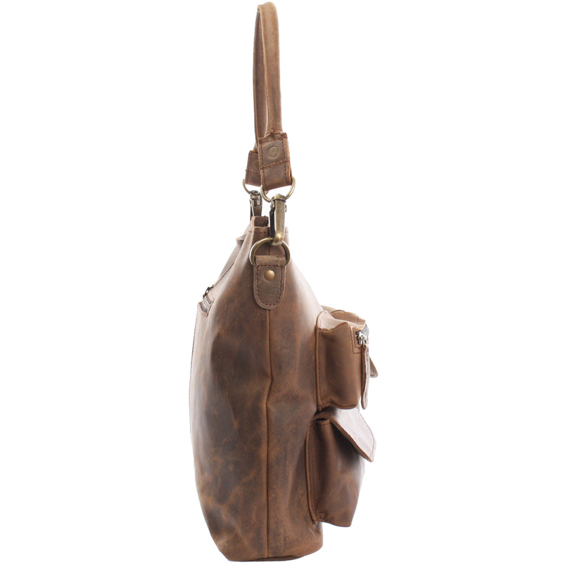 Leconi Schultertasche Umhängetasche Ledertasche Leder schlamm LE0039 50% Rabatt mit kostenlosem Versand