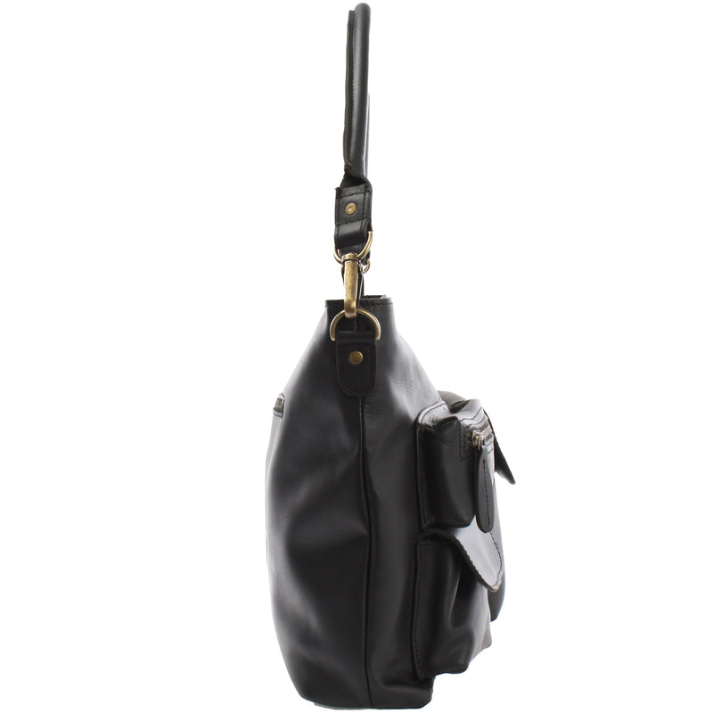 Leconi Schultertasche Umhängetasche Ledertasche Leder schwarz LE0039 Clearance-Verkauf