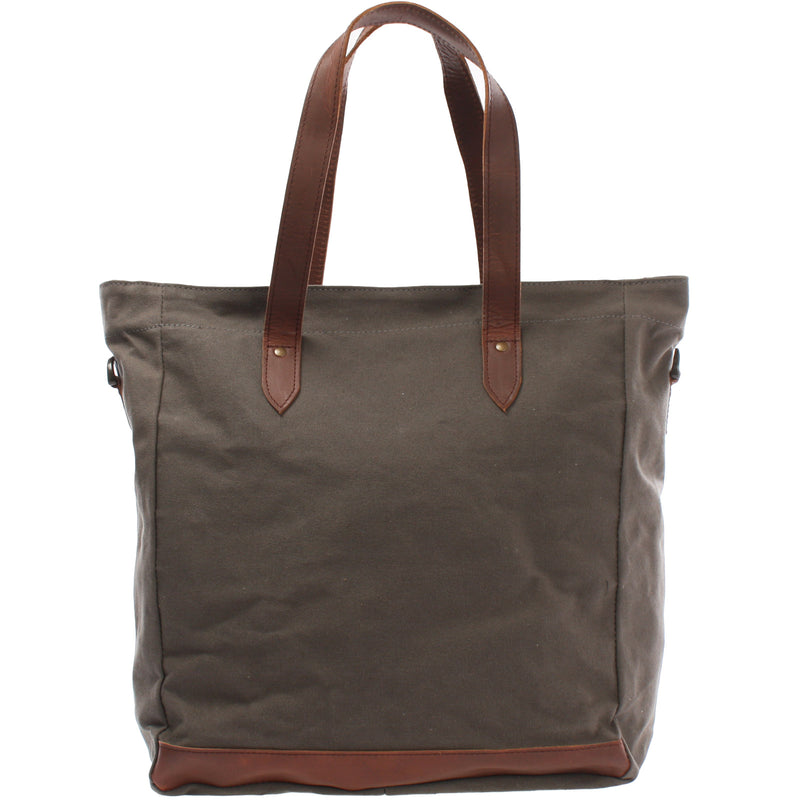 Leconi Shopper Beuteltasche Damentasche Canvas Leder grau LE0040 Fabrikladen