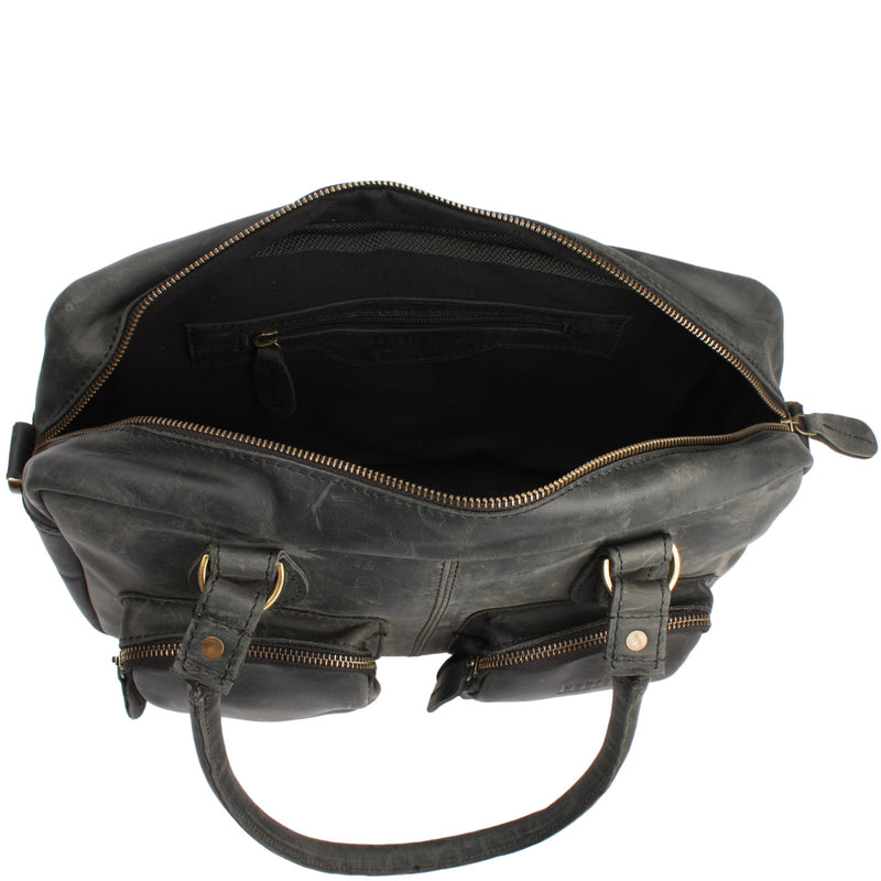 Leconi Schultertasche Handtasche Henkeltasche Damen Leder grau LE0046 2025