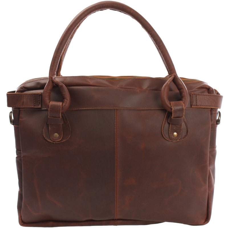 Leconi Schultertasche Henkeltasche Damentasche Handtasche Leder braun LE0050 Schlussverkauf