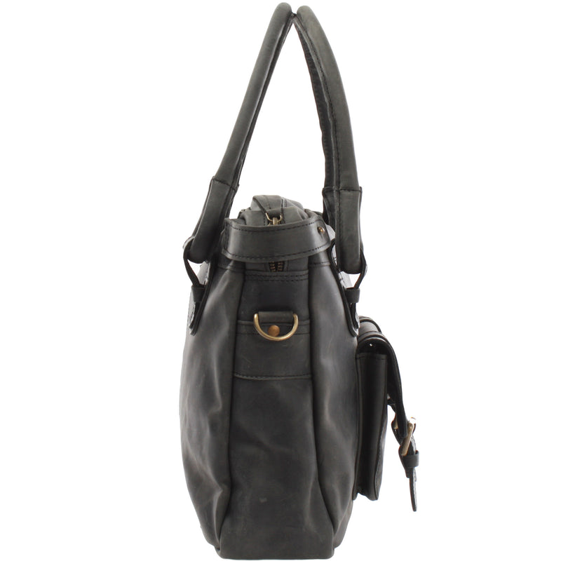 Leconi Schultertasche Henkeltasche Damentasche Handtasche Leder grau LE0050 Günstiger Verkauf