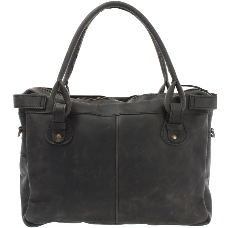 Leconi Schultertasche Henkeltasche Damentasche Handtasche Leder grau LE0050 Günstiger Verkauf