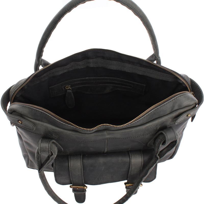 Leconi Schultertasche Henkeltasche Damentasche Handtasche Leder grau LE0050 Günstiger Verkauf