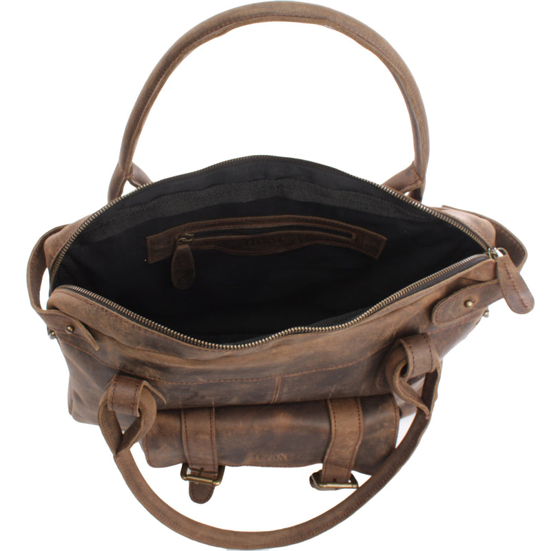 Leconi Schultertasche Henkeltasche Damentasche Handtasche Leder schlamm LE0050 Fabrikverkauf