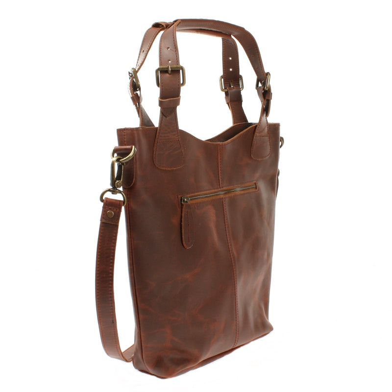 Leconi Umhängetasche Schultertasche Henkeltasche Damentasche Leder braun LE0054 Sonderangebot