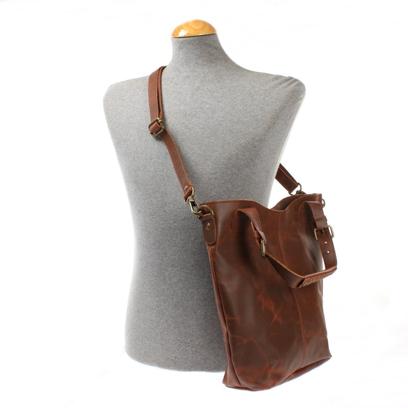 Leconi Umhängetasche Schultertasche Henkeltasche Damentasche Leder braun LE0054 Sonderangebot