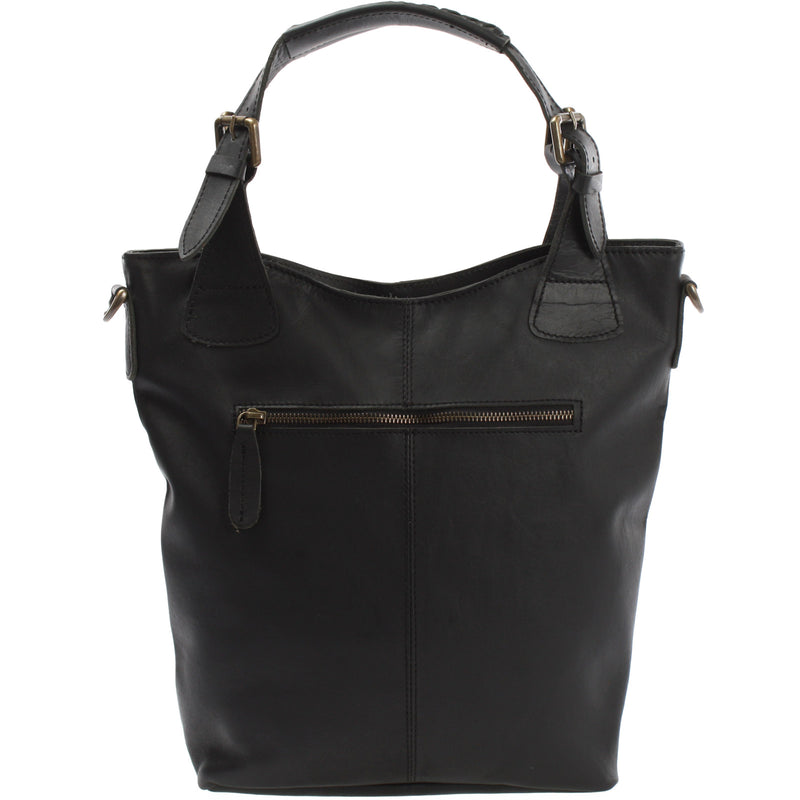 Leconi Umhängetasche Schultertasche Henkeltasche Damentasche Leder schwarz LE0054 Günstig kaufen