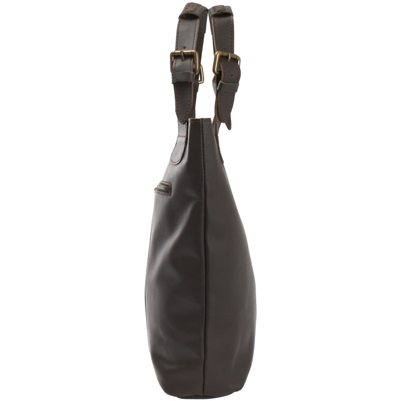 Leconi Henkeltasche Schultertasche Shopper Leder dunkelbraun LE0033 Cyber Monday
