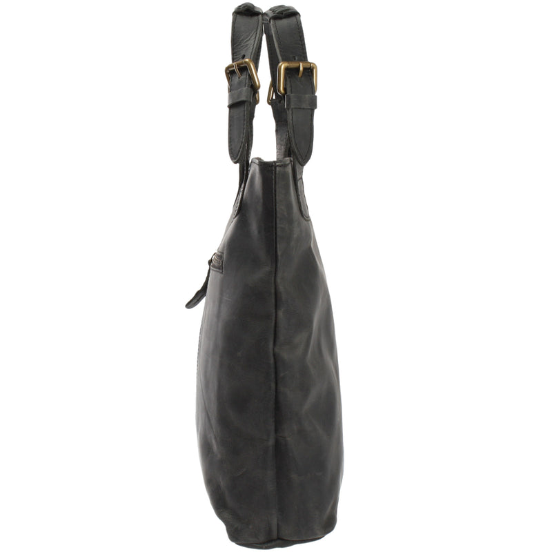 Leconi Henkeltasche Ledertasche Damentasche Leder grau LE0033 Weihnachtsangebot