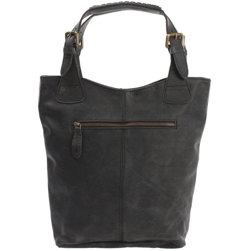 Leconi Henkeltasche Ledertasche Damentasche Leder grau LE0033 Weihnachtsangebot