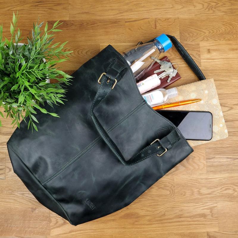 Leconi Henkeltasche Ledertasche Damentasche Leder grau LE0033 Weihnachtsangebot