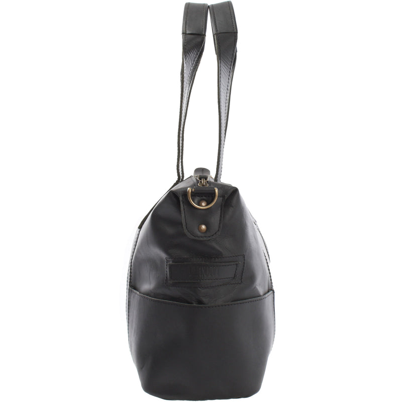 Leconi Shopper Schultertasche Henkeltasche Leder schwarz LE0034 Heißer Verkauf