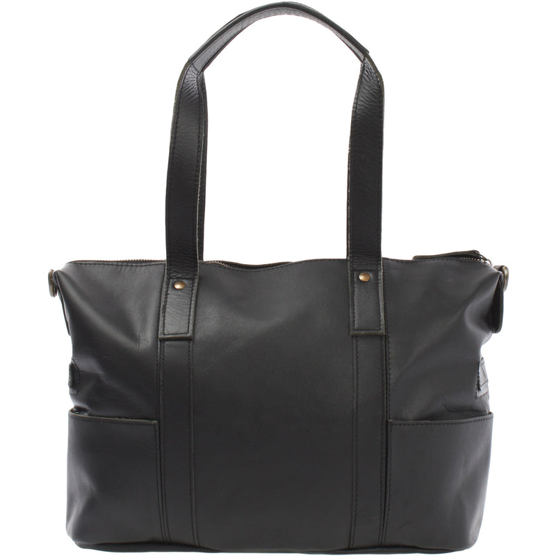 Leconi Shopper Schultertasche Henkeltasche Leder schwarz LE0034 Heißer Verkauf