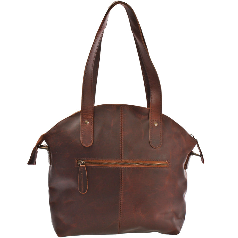 Leconi Shopper Schultertasche Damen Handtasche Ledertasche Henkeltasche Leder braun LE0060 Bestseller