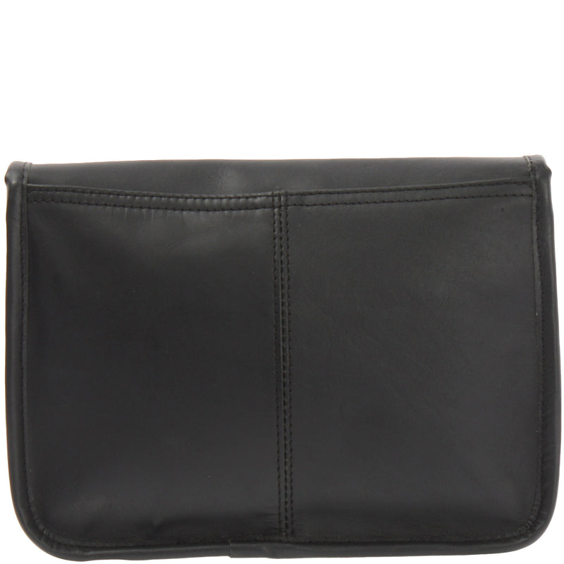 Leconi kleine Schultertasche Umhängetasche Leder Rindsleder schwarz LE3041 Kauf eins, bekomm eins gratis