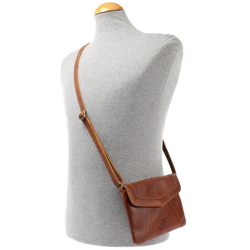 Leconi kleine Umhängetasche Ledertasche Damentasche Schultertasche Leder braun LE3078 Tägliche Deals