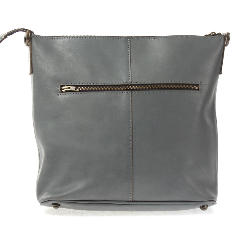 Leconi Umhängetasche Schultertasche Damentasche Ledertasche Leder graublau LE3067 Riesige Ersparnisse