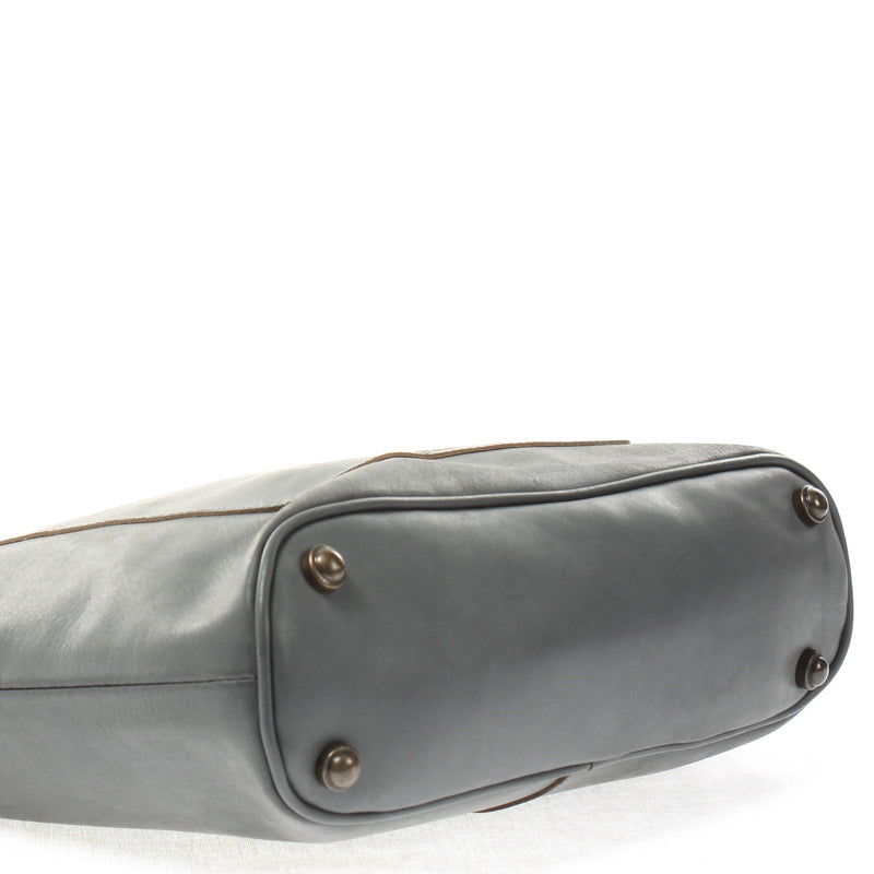 Leconi Umhängetasche Schultertasche Damentasche Ledertasche Leder graublau LE3067 Riesige Ersparnisse