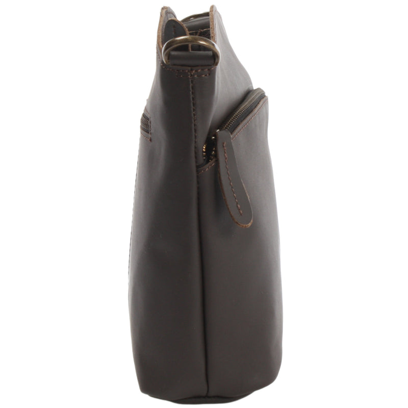 Leconi kleine Umhängetasche Schultertasche Freizeittasche Leder dunkelbraun LE3049 VIP-Rabatte