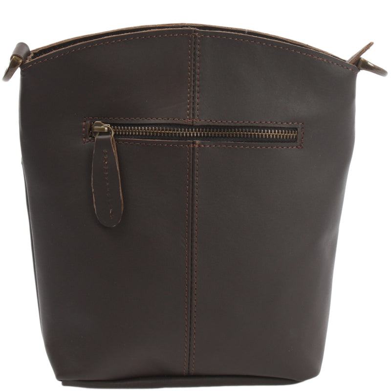 Leconi kleine Umhängetasche Schultertasche Freizeittasche Leder dunkelbraun LE3049 VIP-Rabatte
