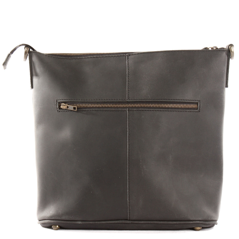 Leconi Umhängetasche Schultertasche Damentasche Ledertasche Leder schwarz LE3067 Tiefpreis