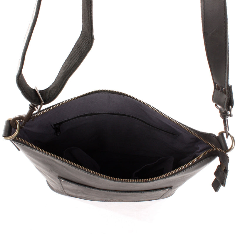 Leconi Umhängetasche Schultertasche Damentasche Ledertasche Leder schwarz LE3067 Tiefpreis