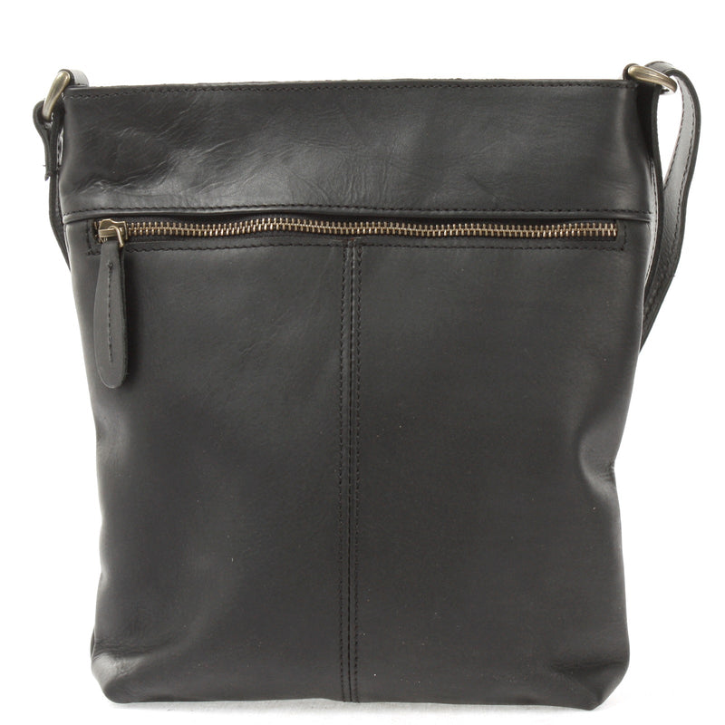 Leconi Umhängetasche Schultertasche Damen Herren Used Look Leder schwarz LE3072 Wochenangebot
