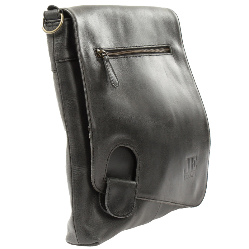 Leconi Umhängetasche Ledertasche Damen Schultertasche Leder dunkelgrau LE3073 Kostenlose Rückgabe