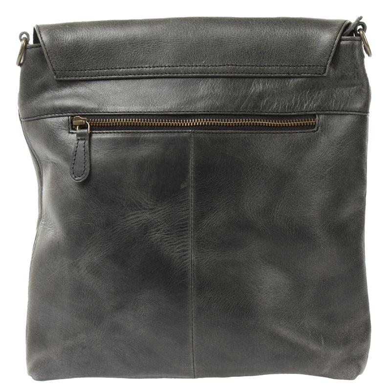 Leconi Umhängetasche Ledertasche Damen Schultertasche Leder dunkelgrau LE3073 Kostenlose Rückgabe