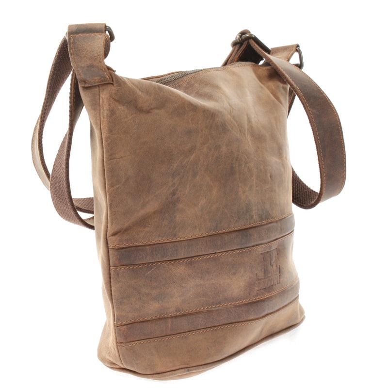 Leconi Umhängetasche Schultertasche Damentasche Ledertasche Leder vintage-braun LE3076 Begrenzte Freigabe