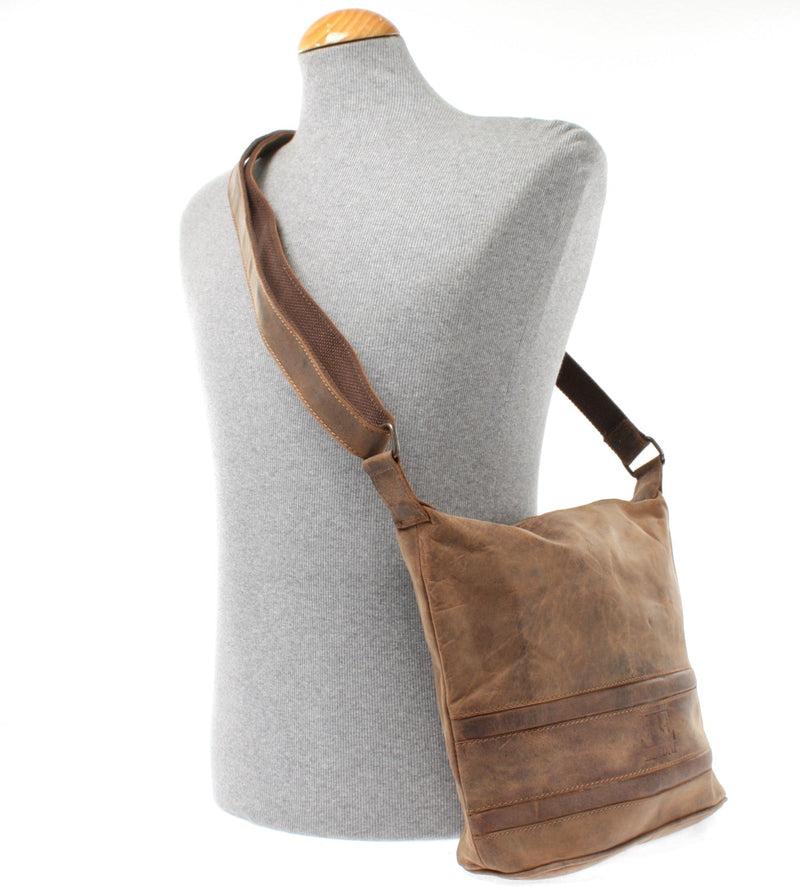 Leconi Umhängetasche Schultertasche Damentasche Ledertasche Leder vintage-braun LE3076 Begrenzte Freigabe