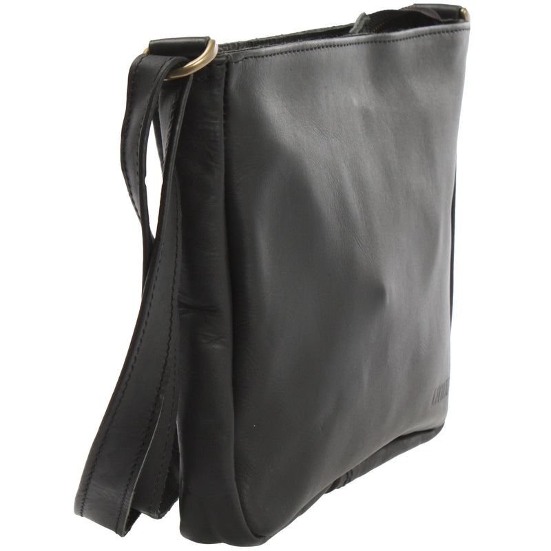 Leconi Umhängetasche Schultertasche Freizeittasche Damentasche Leder schwarz LE3058 Letzte 2 Tage
