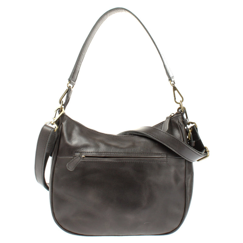 Leconi Schultertasche Ledertasche Handtasche Leder dunkelgrau LE0063 Bis zu 50% Rabatt