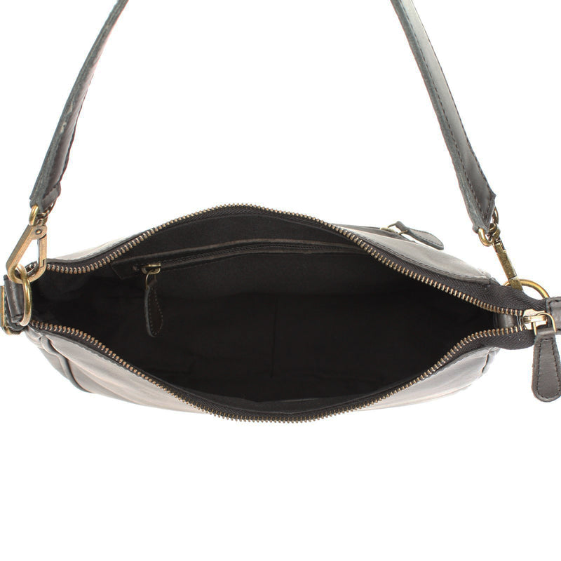 Leconi Schultertasche Ledertasche Handtasche Leder dunkelgrau LE0063 Bis zu 50% Rabatt