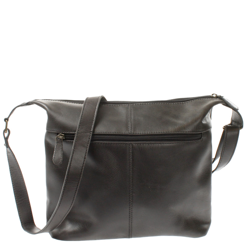 Leconi Umhängetasche Beuteltasche Ledertasche Damentasche Leder dunkelgrau LE0064 Bis zu 60% Rabatt