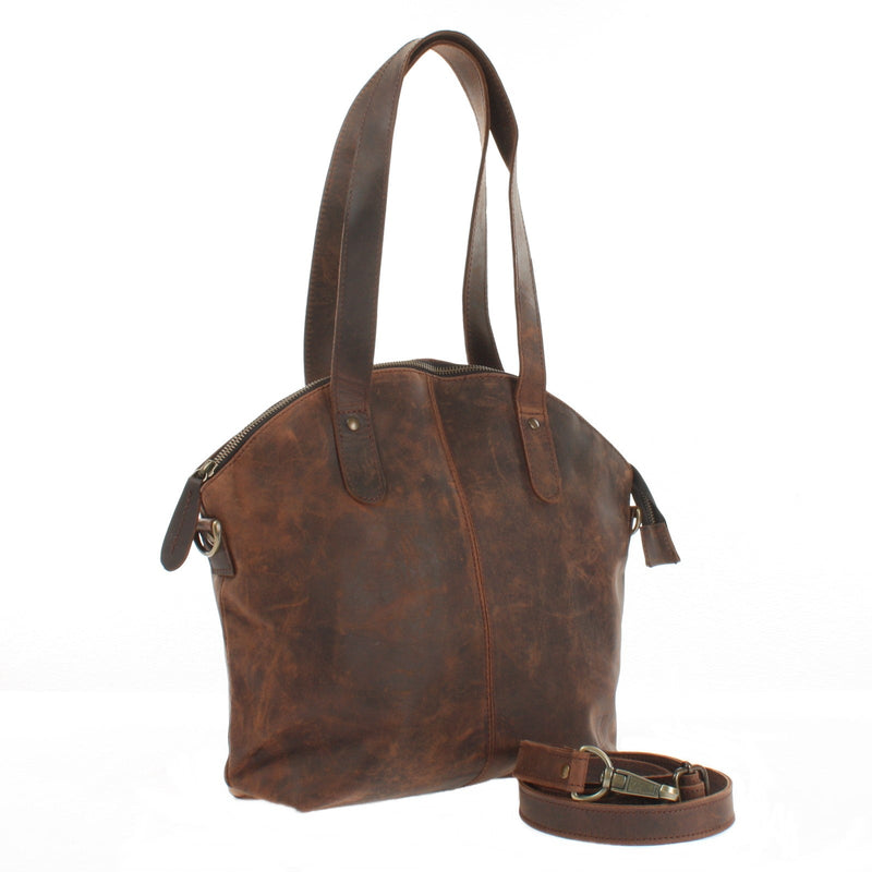 Leconi Shopper Schultertasche Damen Handtasche Ledertasche Henkeltasche Leder schlamm LE0060 Sonderangebot der Fabrik